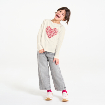 تيشيرت مزين برسمة زهور للفتيات